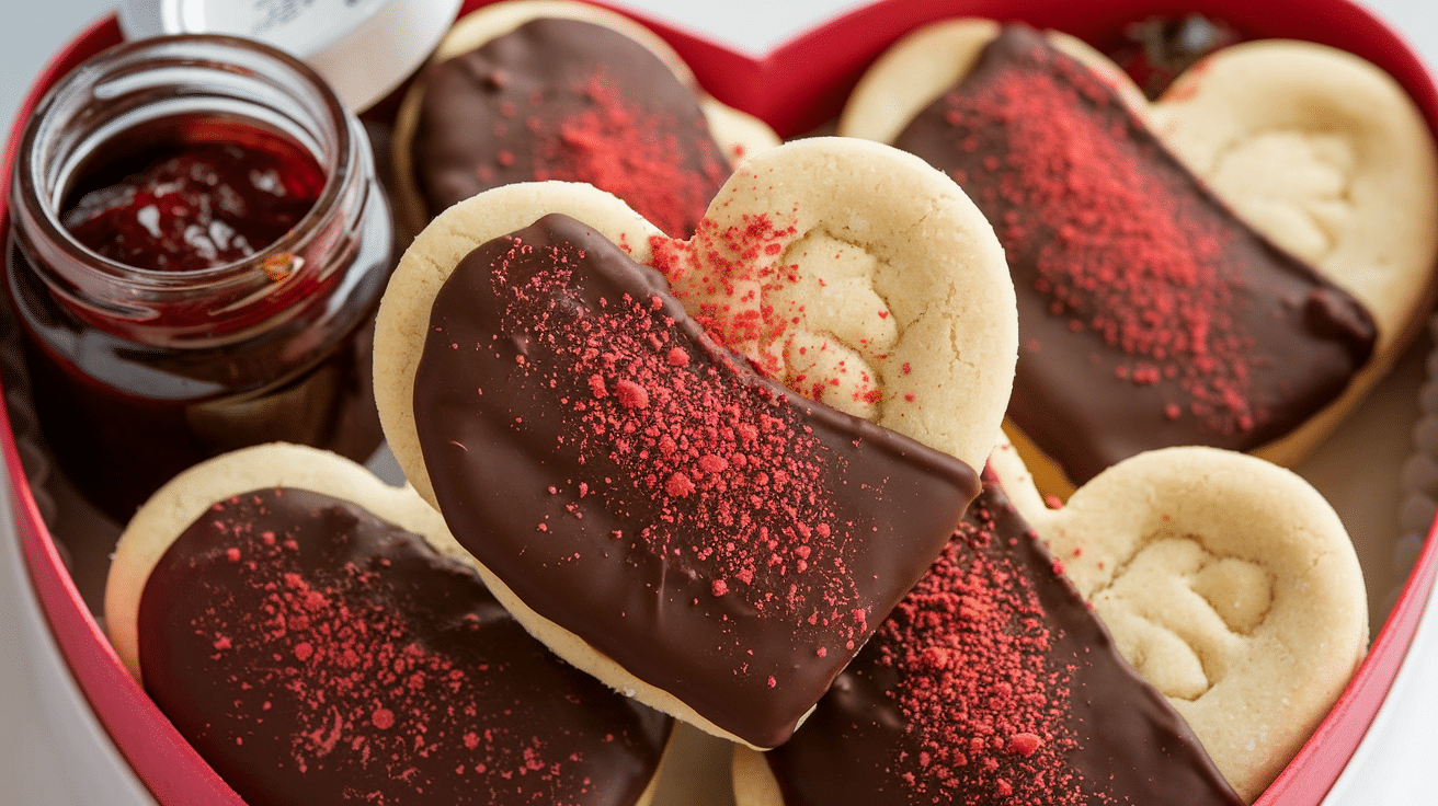 Decadent Chocolate-Dipped Strawberry Shortbread Recipe