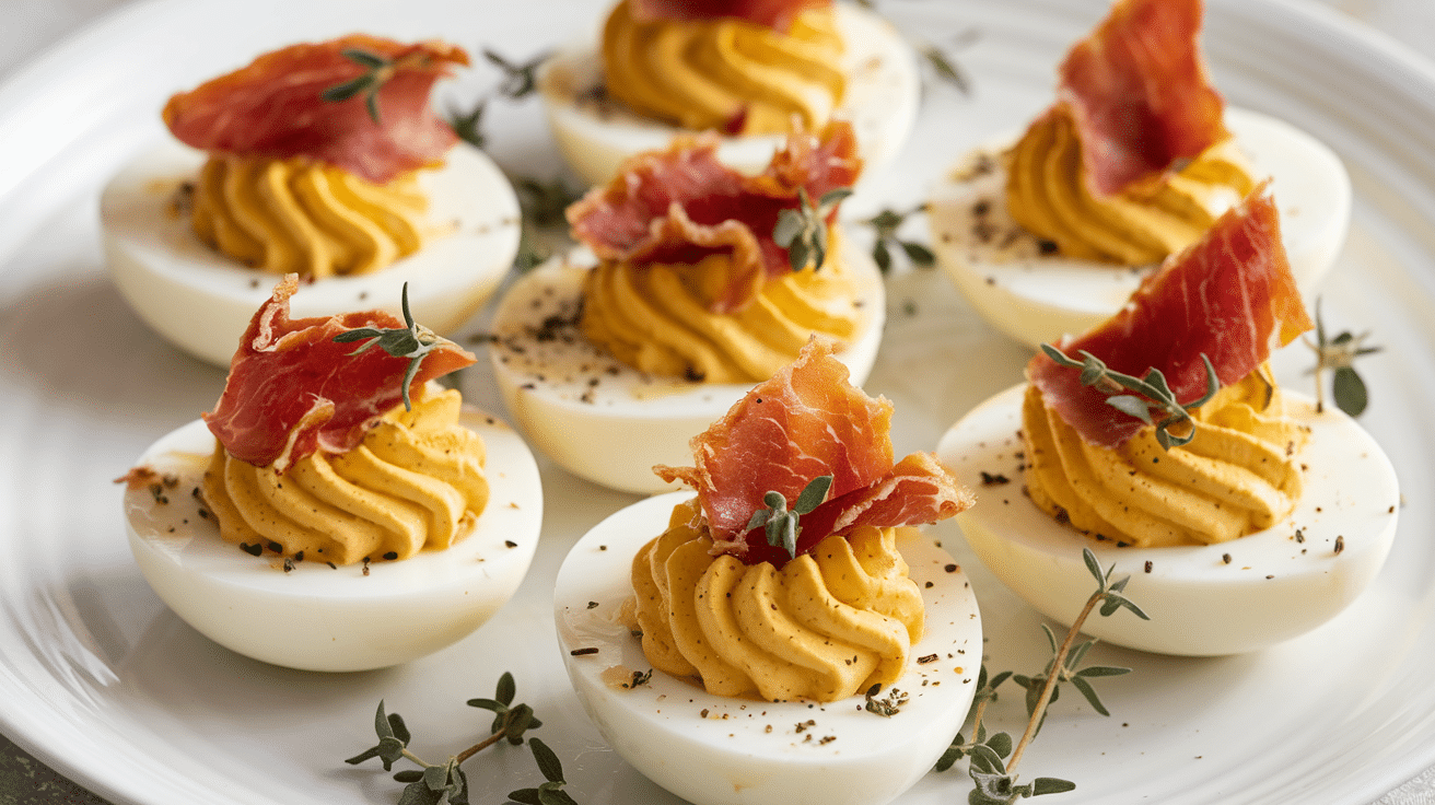 Luxurious Honey Dijon & Crispy Prosciutto Deviled Eggs Recipe