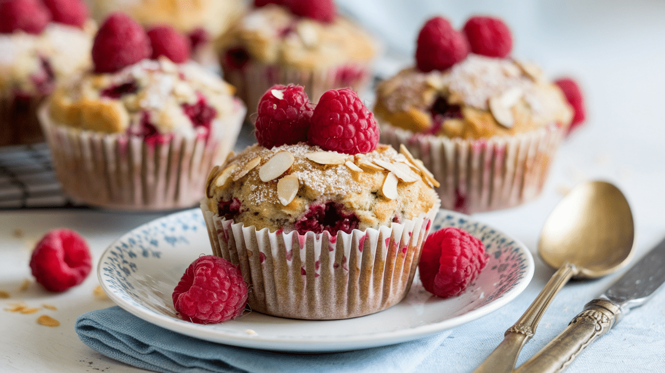 Raspberry Almond Banana Muffins – Fresh, Fruity & Bakery-Worthy