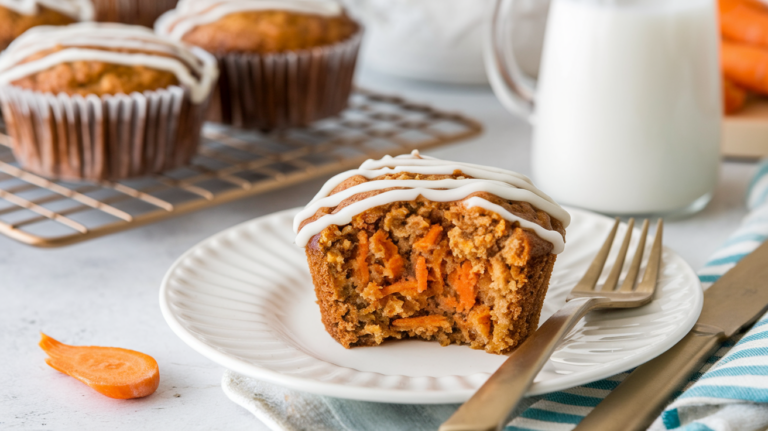 Carrot Cake Banana Muffins with Cream Cheese Drizzle – The Ultimate Spring Mashup