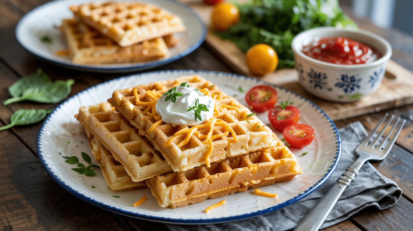 Hidden Broccoli Cheddar Waffles – Cheesy, Sneaky Veggie Magic