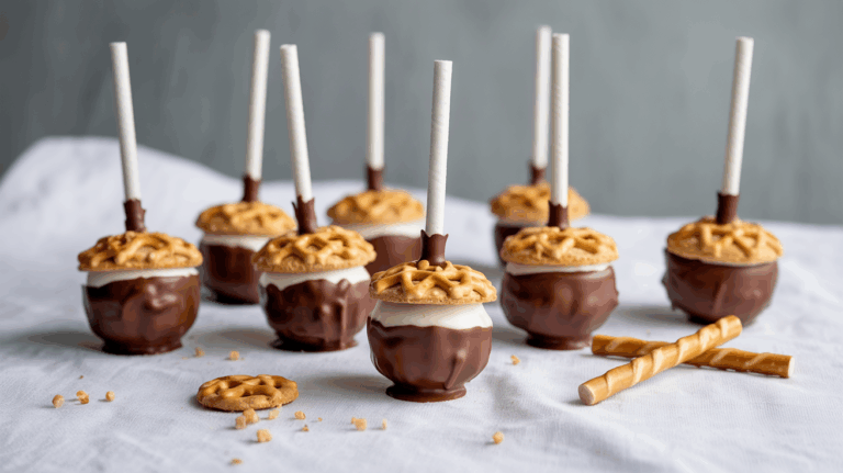 Adorable No-Bake Acorn Cookie Pops