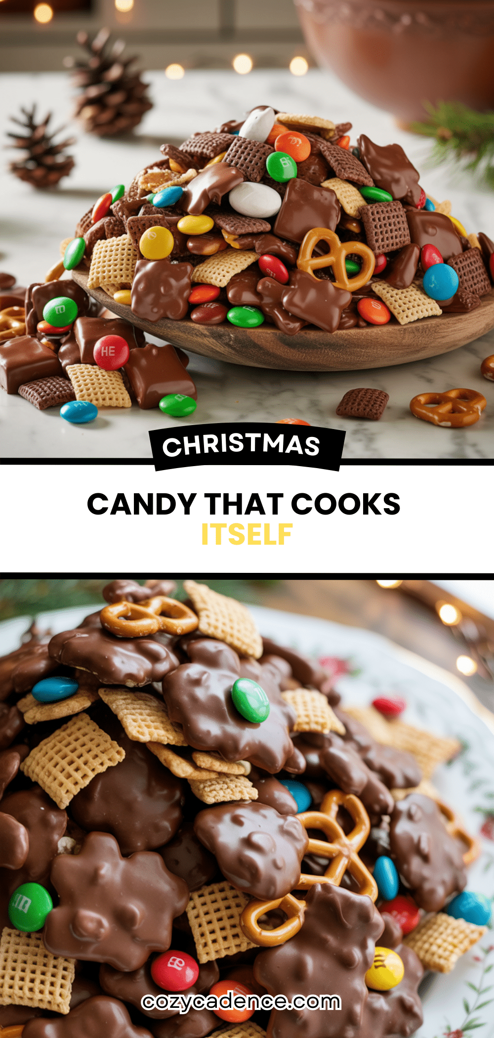 Fun Reindeer Chow Crockpot Candy - Cozy Cadence
