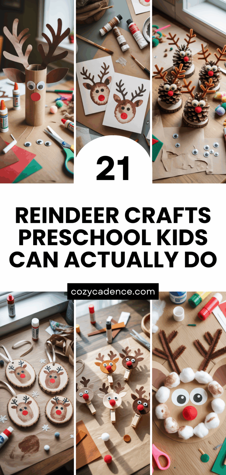 21 Easy Reindeer Crafts for Kids - Cozy Cadence