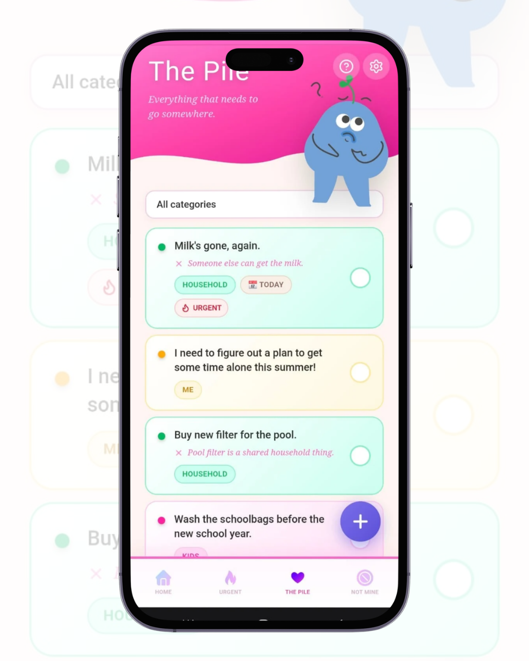 Millie's Mind app, The Pile screen