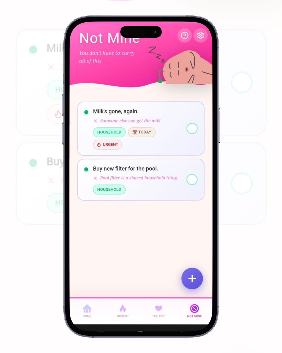 Millie's Mind app, Not Mine screen